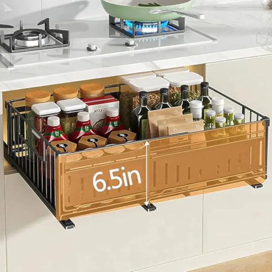 Under Sink Pull-Out Cabinet Organizer for Kitchen and Bathroom Cabinet Storage - Metal Expandable Drawers 12.8-19.49in Width Su from PriceLows™