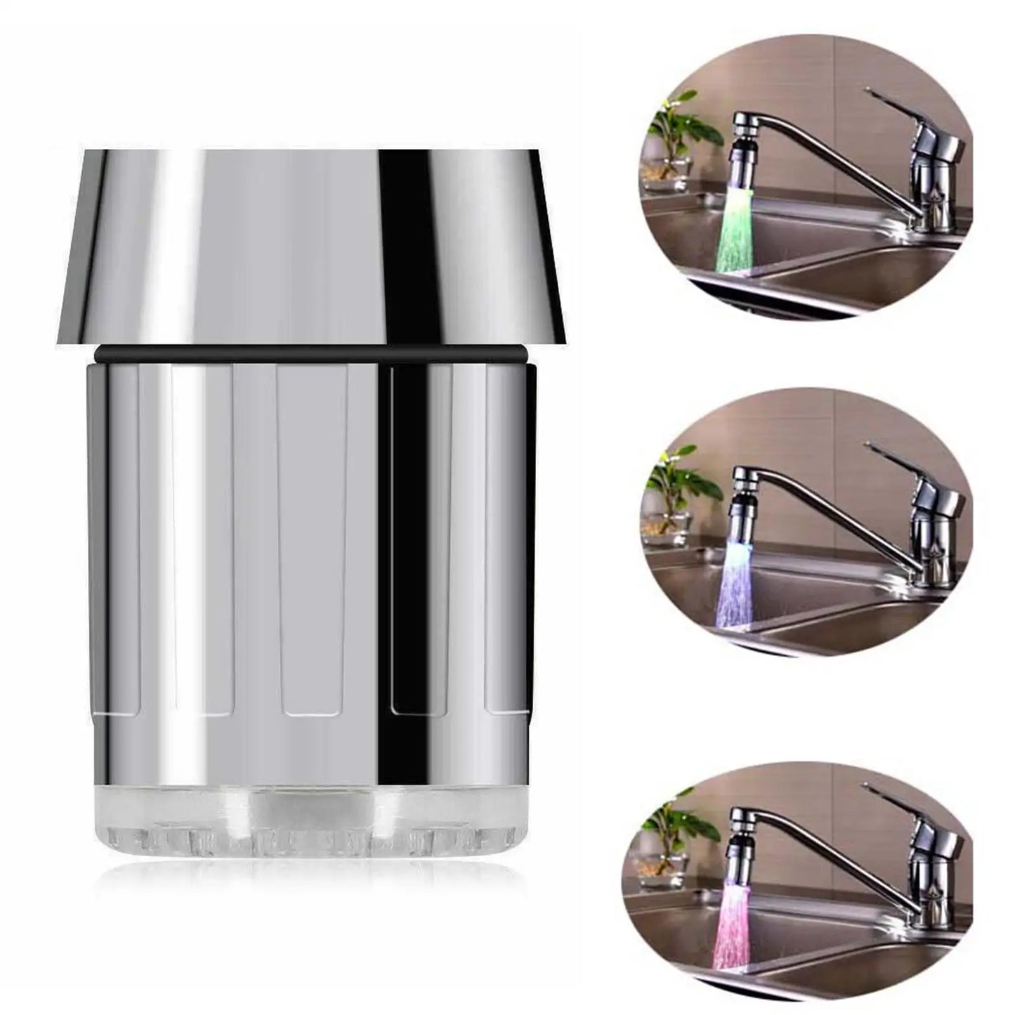 LED Faucet Light | 7 Color Change | Fits Most Faucets | 1/3/5 Pack