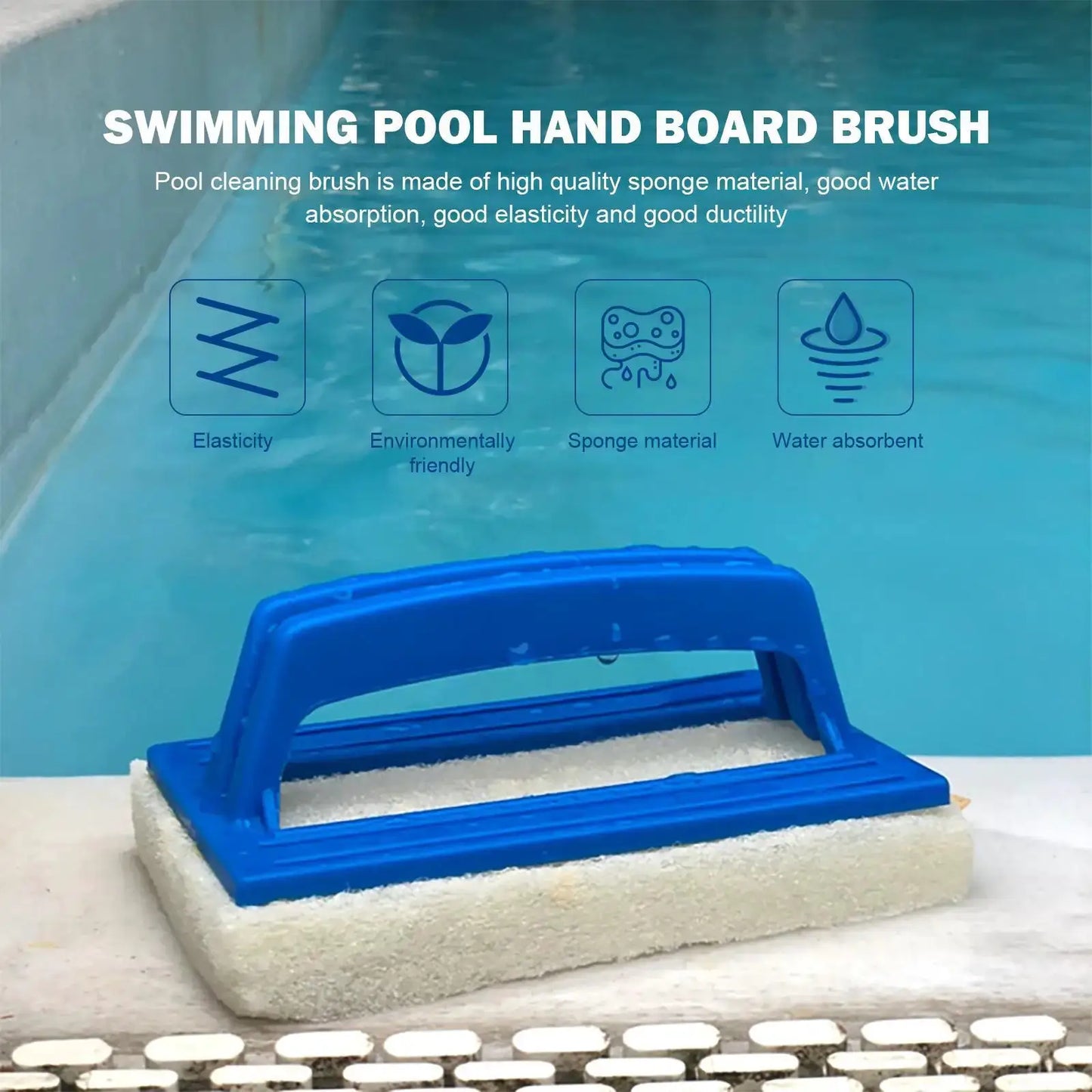 1/3Pcs Hand-Held Swimming Pool Brush with Non Slip Handle Hand Scrubbing Brush Portable Pool Cleaning Brush for Swimming Pool from PriceLows™