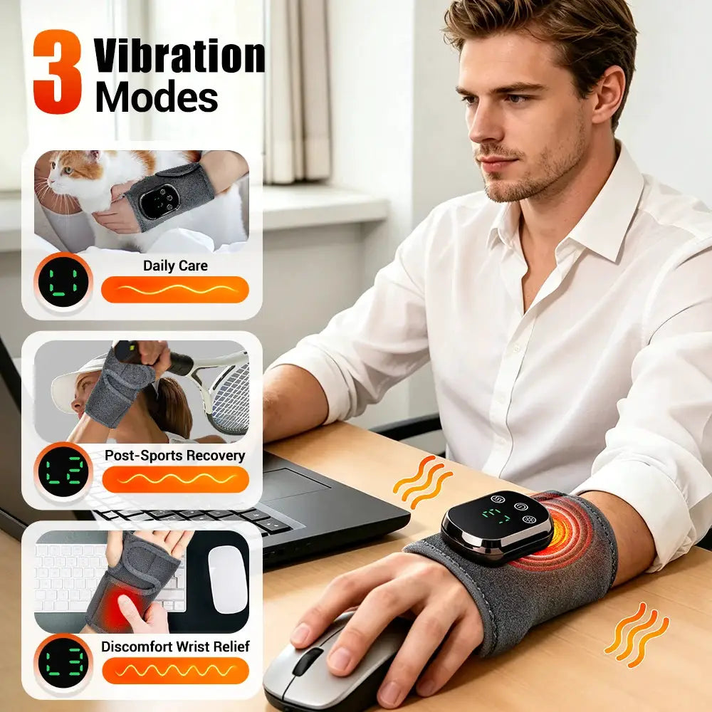 Red Light Wrist Brace | 40 Led 660Nm | Heated Massage Belt