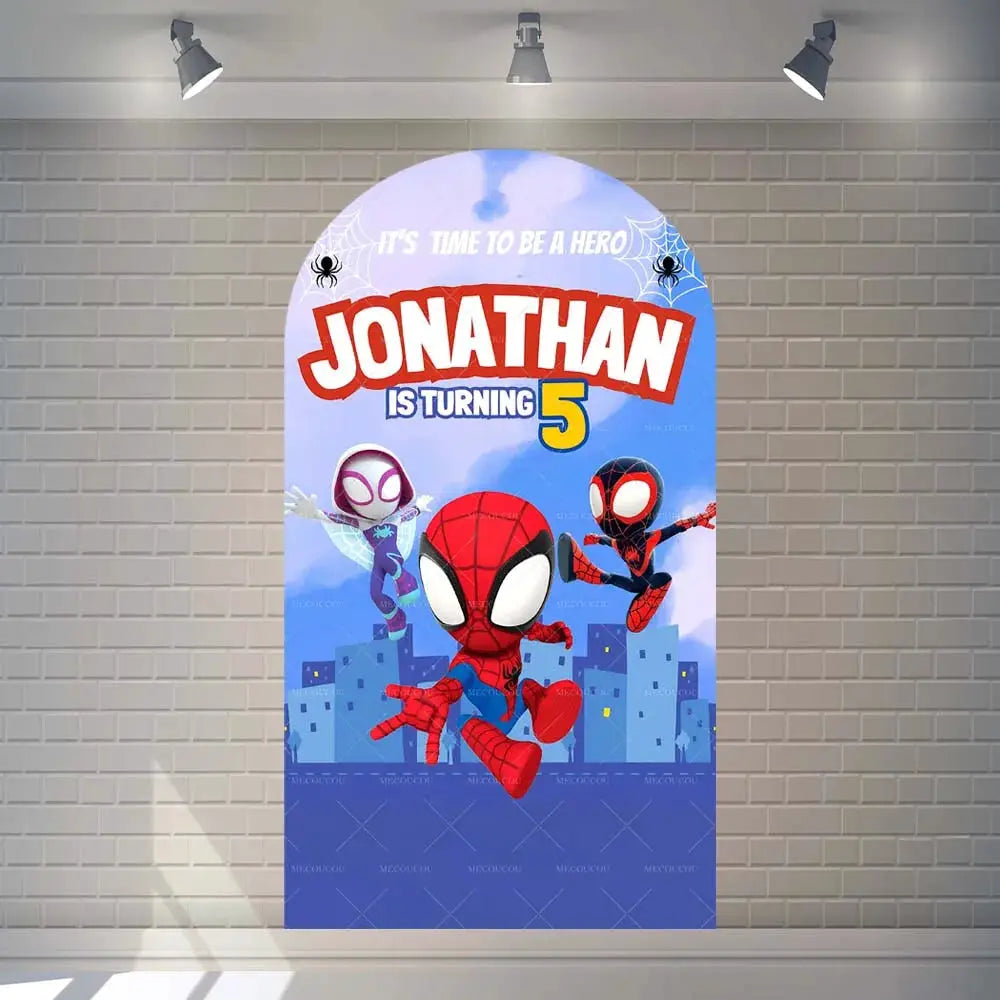 Spider-Man Arch Backdrop | Custom Name | Birthday Theme | Standard Size