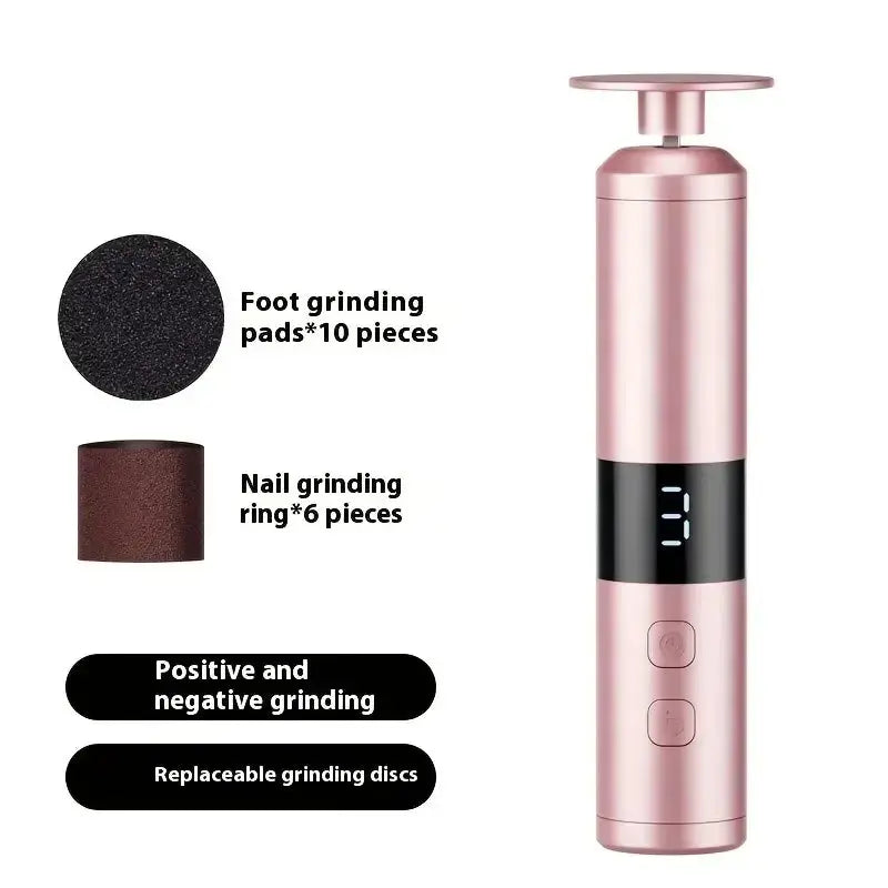 USB charging foot grinder, electric 2-in-1 foot grinder and nail grinder, foot and hand care, multifunctional foot beauty device from PriceLows™