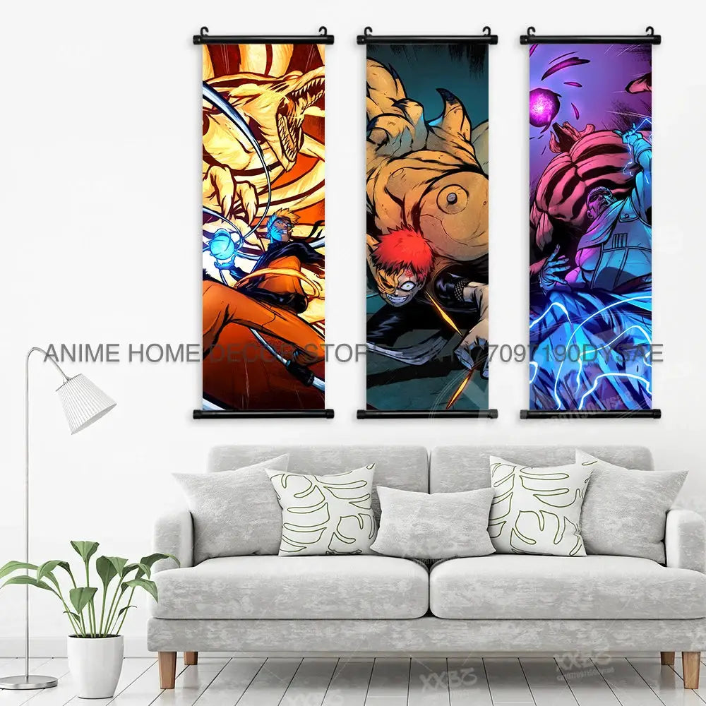 Uzumaki Naruto Posters Sasuke Home Decor Uchiha Madara Hanging Painting Might Guy Scrolls Picture Gaara Wall Art Killer B Mural from PriceLows™