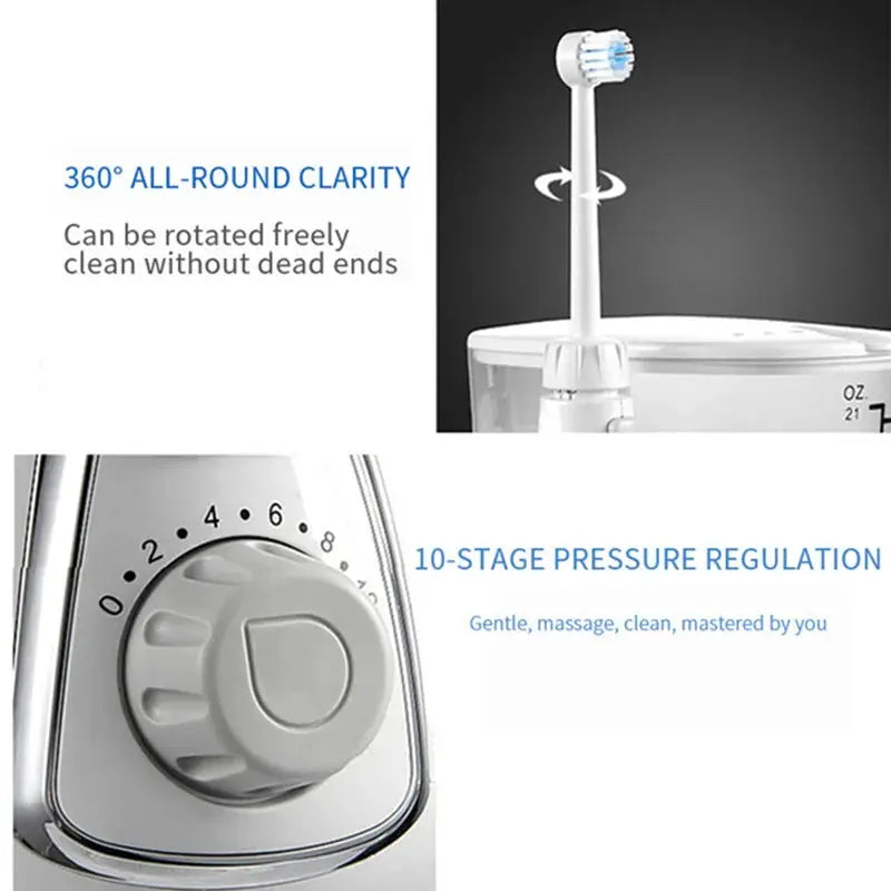 Water Flosser | 800 mL Reservoir | 10 Modes | 5 Nozzles Included