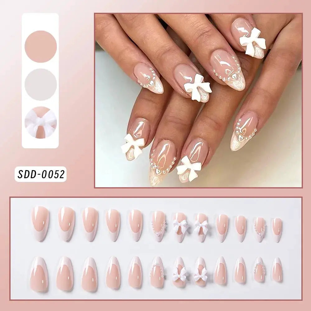 Press On Nails | Long Square Shape | Pink Blue Gradient Glitter | 24 Piece Set
