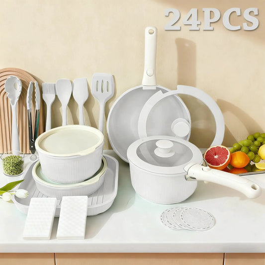 Pots and Pans Set, Nonstick Cookware Set Detachable Handle, Induction Kitchen Cookware Sets , RV Cookware Set, Oven Safe from PriceLows™