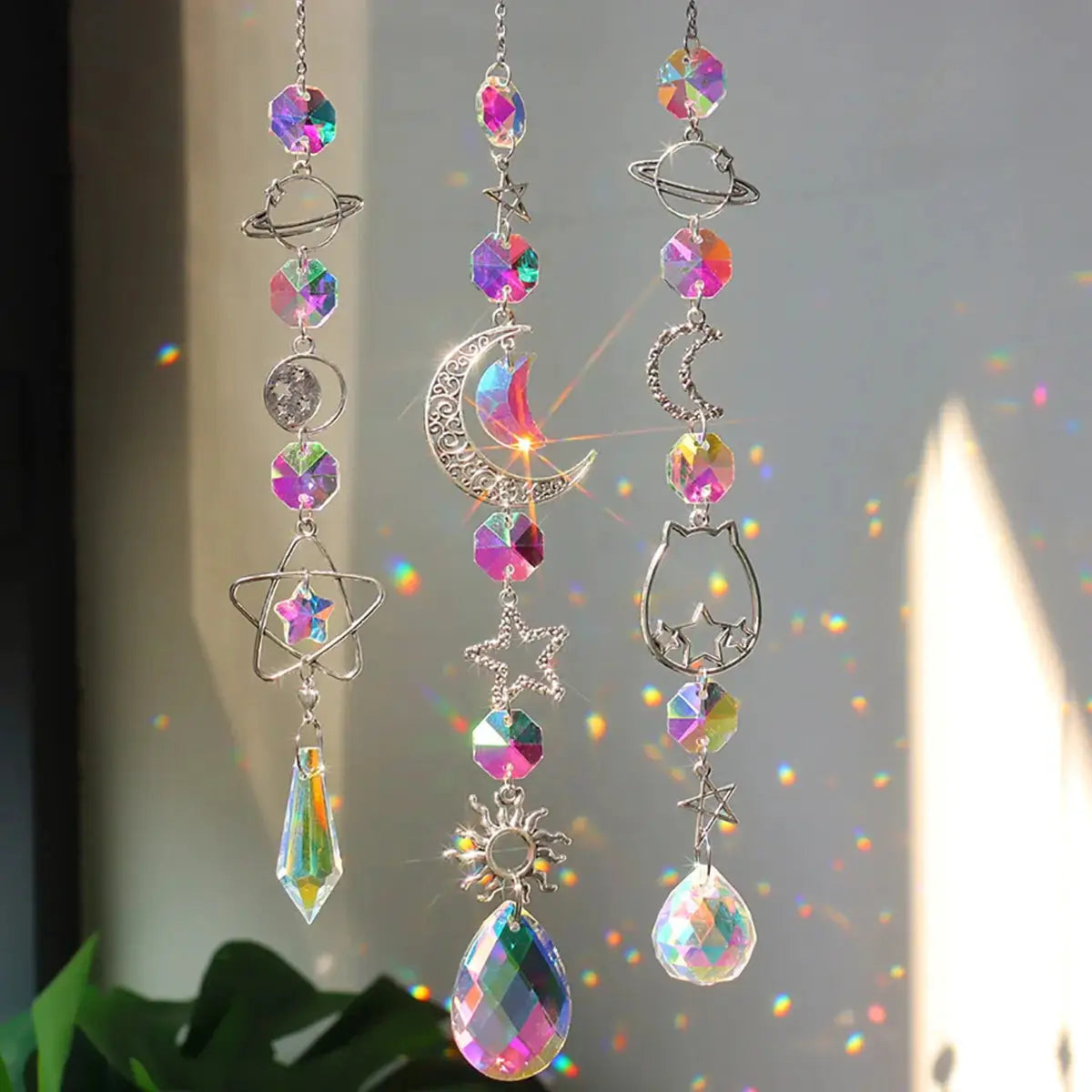 Crystal Wind Chime Rainbow Maker Sun Catcher Dream Catcher Pendant Home Garden Decor Wind Chime, Holiday, Festival, Home Decor from PriceLows™