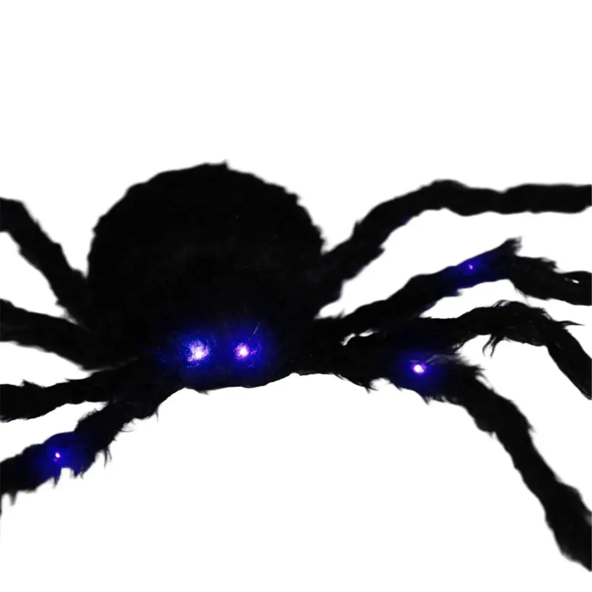 Giant Halloween Spider | 47 Inch | Bendable Purple Light Up | Black Color