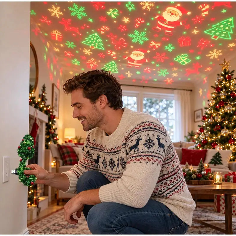 Christmas Projection Lamp | USB | 6 Patterns | Star Shape
