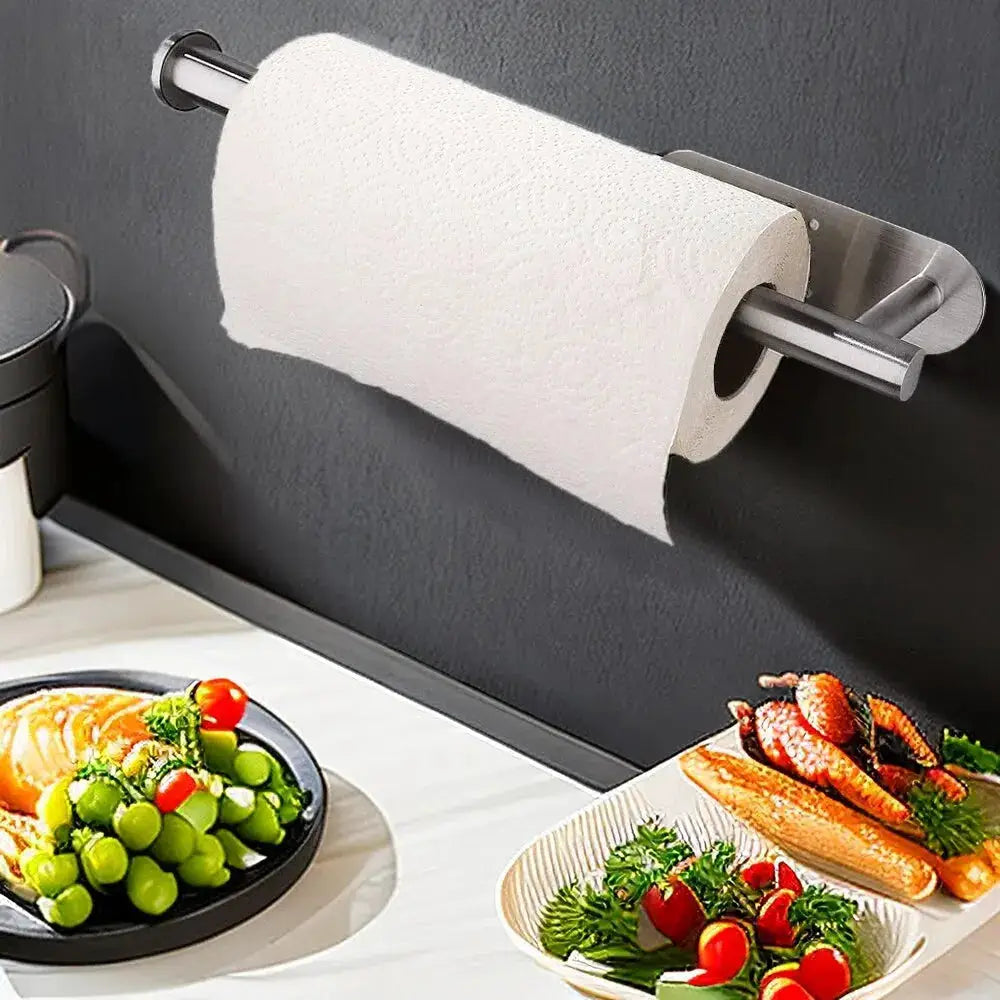 Kitchen Paper Towel Holder Adhesive Tissue Hanger Toilet Roll Paper Dispenser Cabinet Storage Napkin Rack Bathroom Accessories from PriceLows™