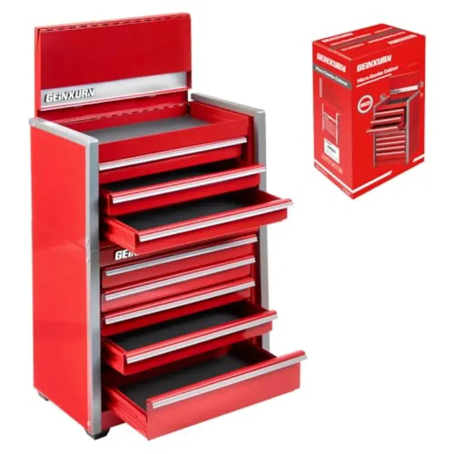 8-Drawer Rolling Tool Box, Heavy Duty Micro Roll Cab Steel Stackable Tool Chest with Lockable Drawers, 2-in-1 Large and Compact from PriceLows™