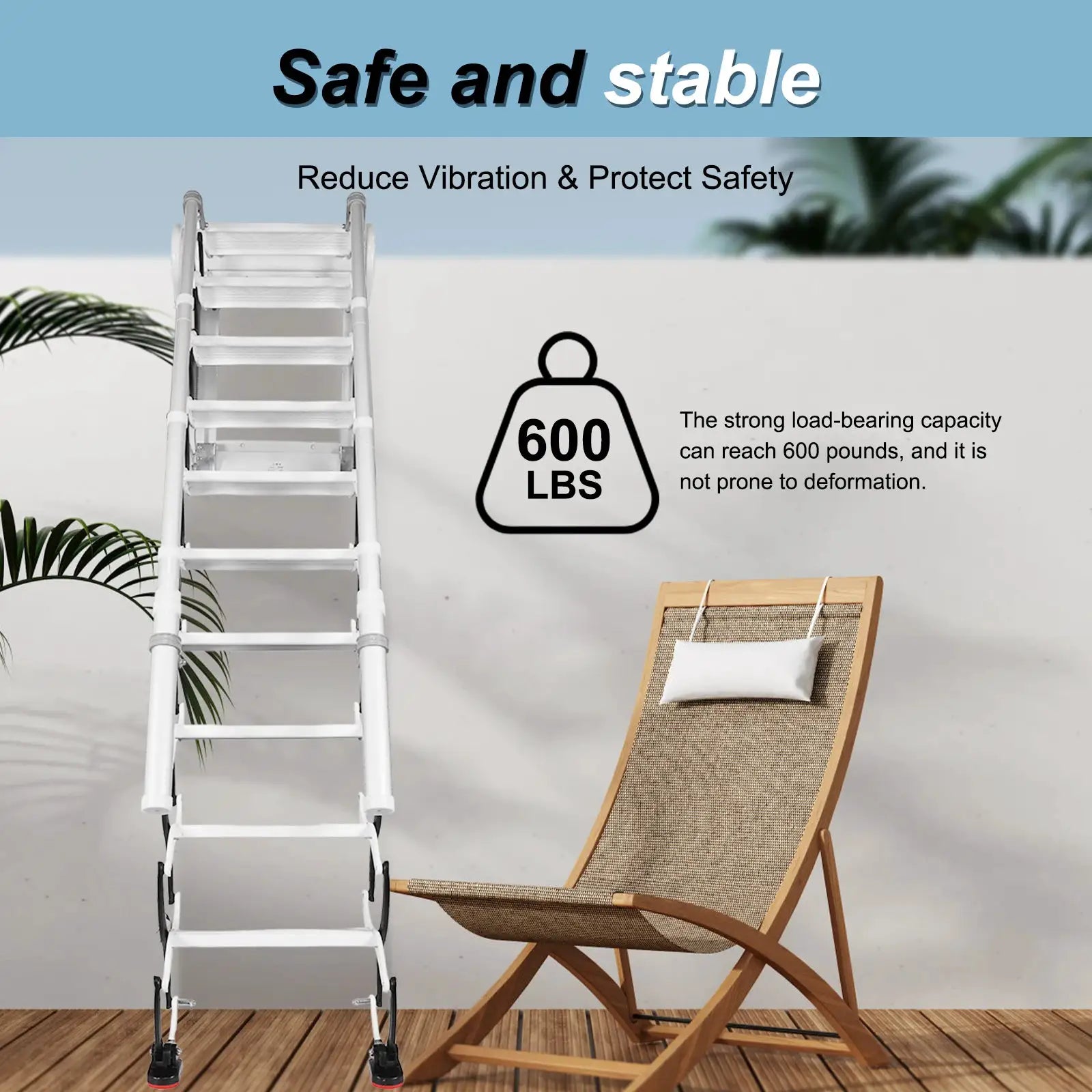 11 Steps Wall-Mounted Folding Steel Attic Ladder with 2Handrails Telescopic Attic Ladder Retractable Loft Ladder for Home Indoor from PriceLows™