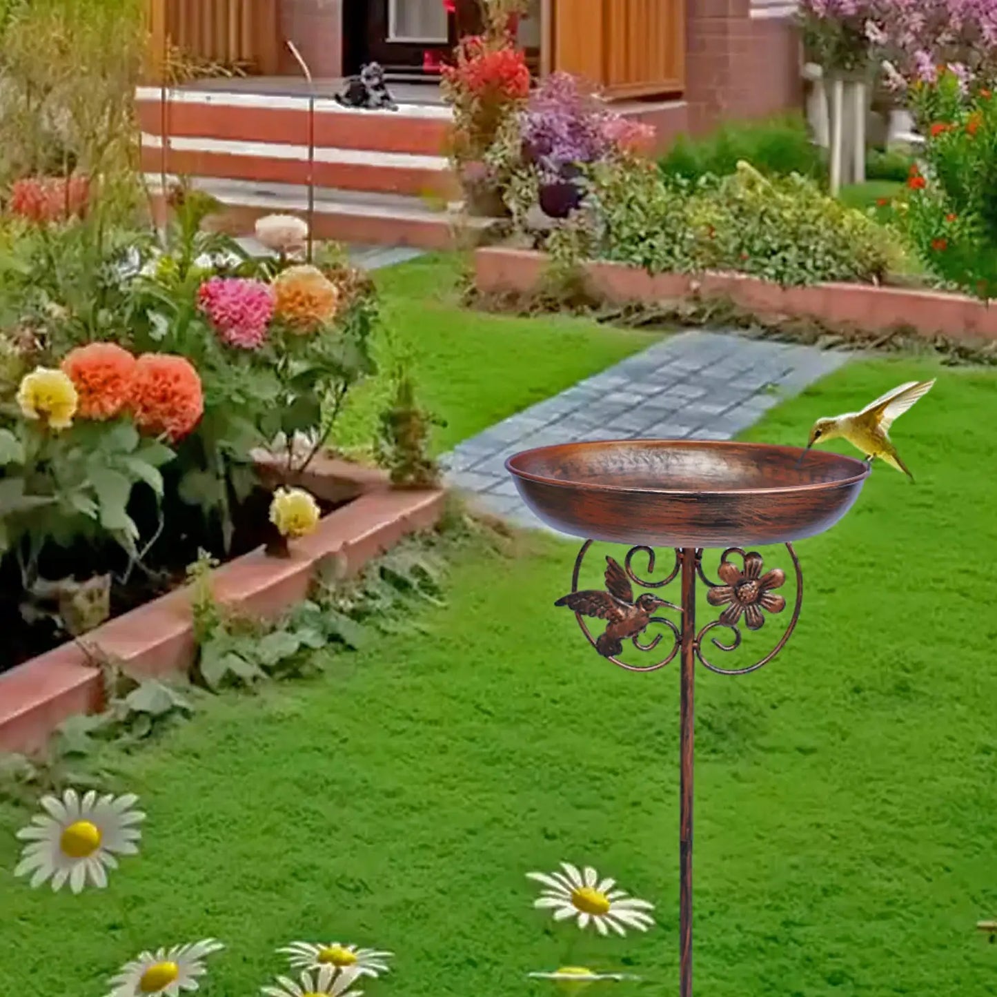 1PC Garden Metal Bird Bath/Feeder, Detachable Cast Iron Decorative Bird Feeder, Suitable for Garden, Patio, and Lawn Decorat from PriceLows™