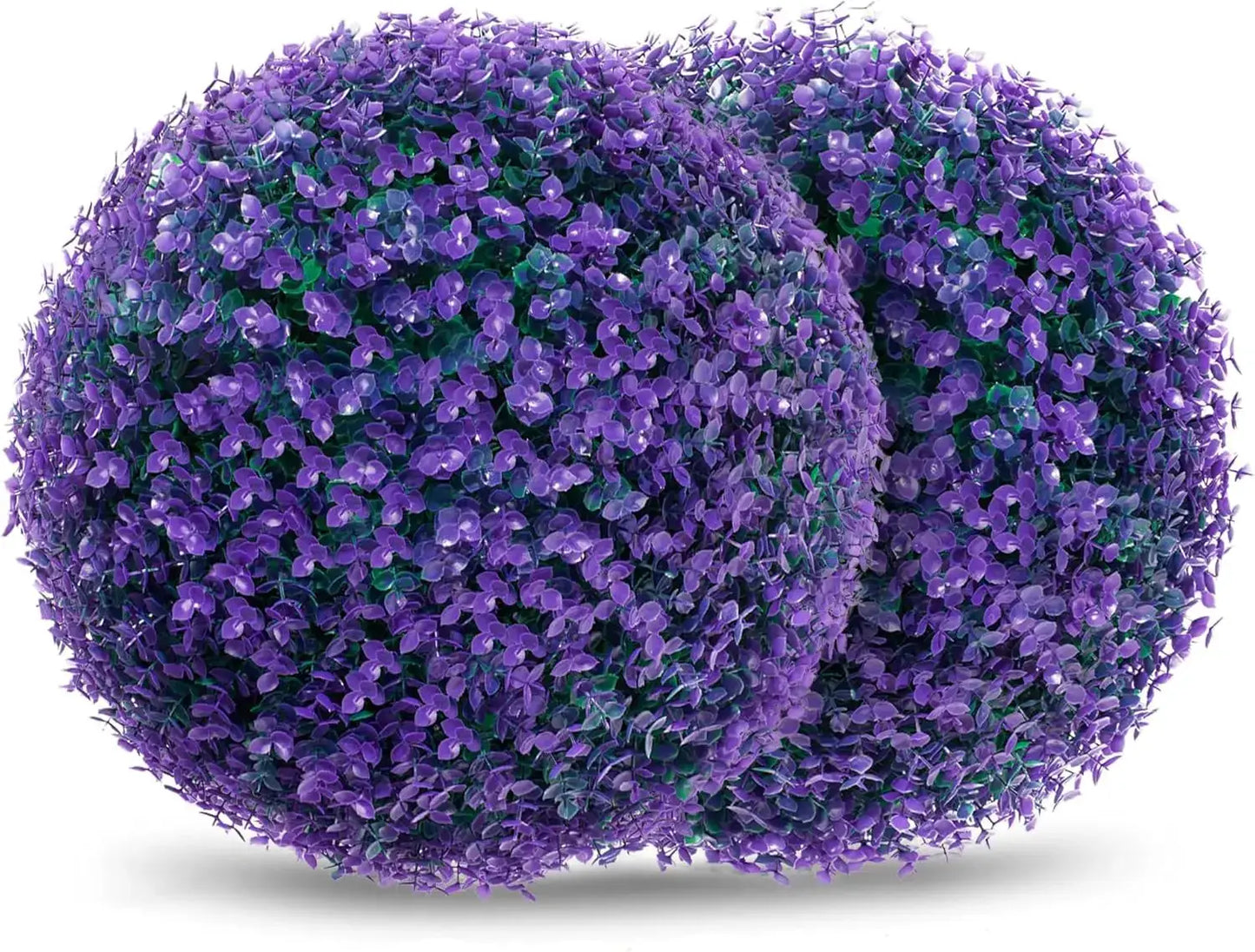 2 Pcs 16" Purple Eucalyptus Topiary Balls, Faux Greenery Decorative Spheres for Front Door, Porch & Backyard from PriceLows™