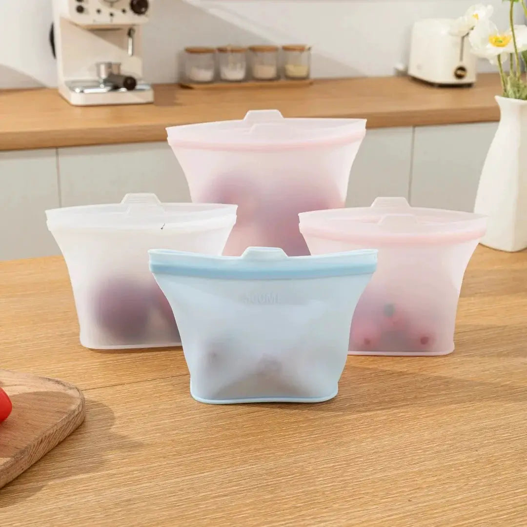 Reusable Silicone Food Storage Bags | Stand Up Zip | Dishwasher Safe | One Size
