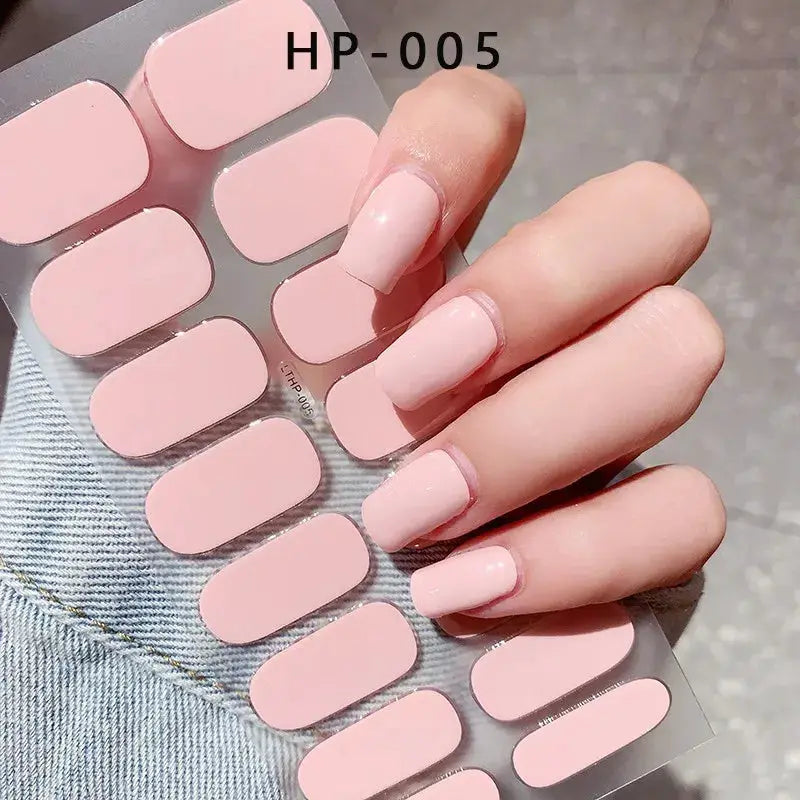Semi Cured Wraps Fast Gel Nail Sticker Soild Nail Gel Wraps Adhesive Full Cover Gel Nail Decal UV Lamp Cured Manicure Decoration from PriceLows™