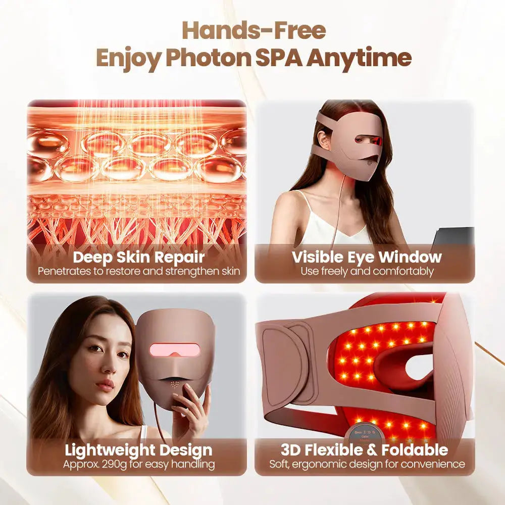 3D LED Facial Mask 4 Colors Wireless Red Light Therapy Infrared Photon Skin Rejuvenation Wrinkle Removal Anti Acne Shrink Pores from PriceLows™
