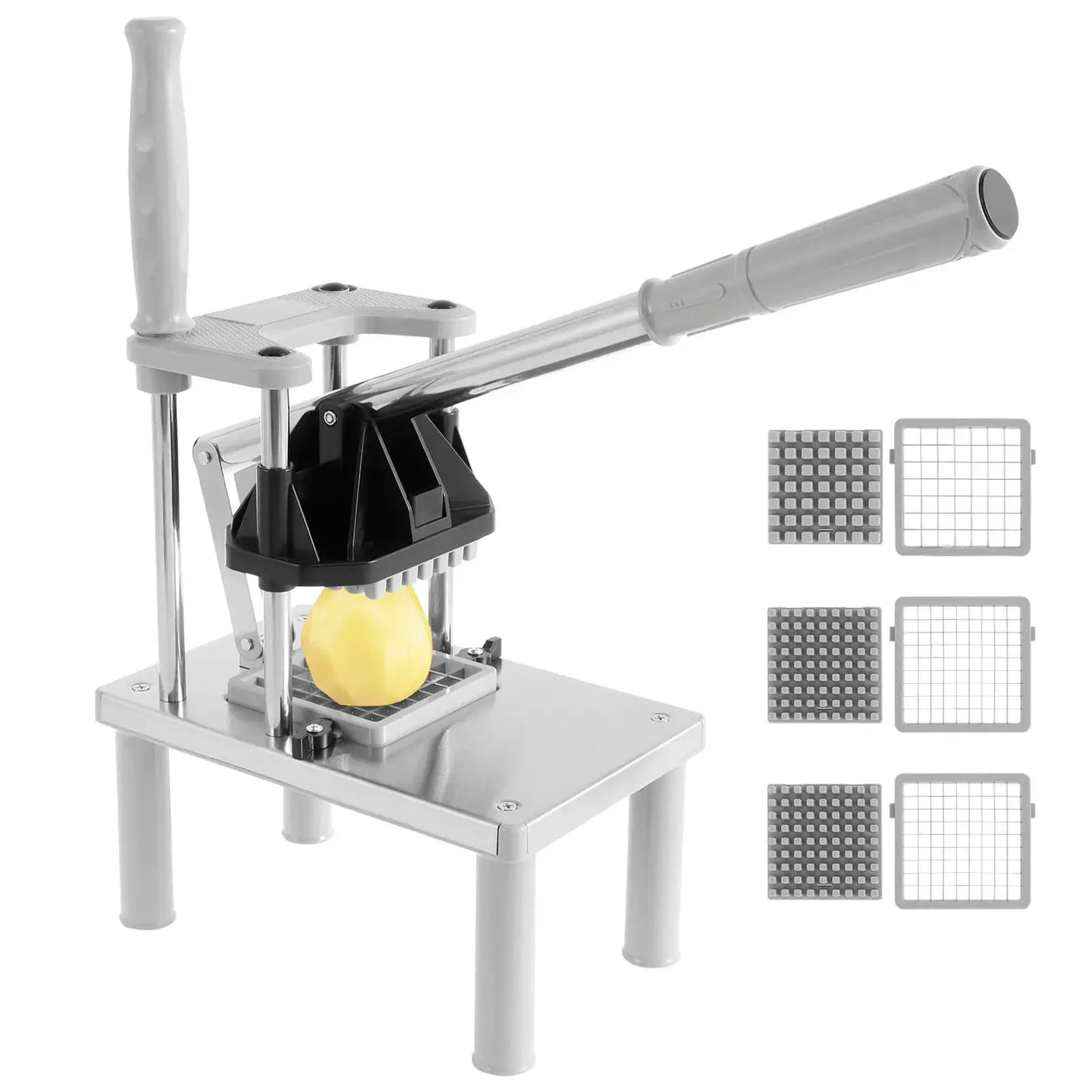 French Fry Cutter | Stainless Steel Blades | Manual | 4 Replacement Blades