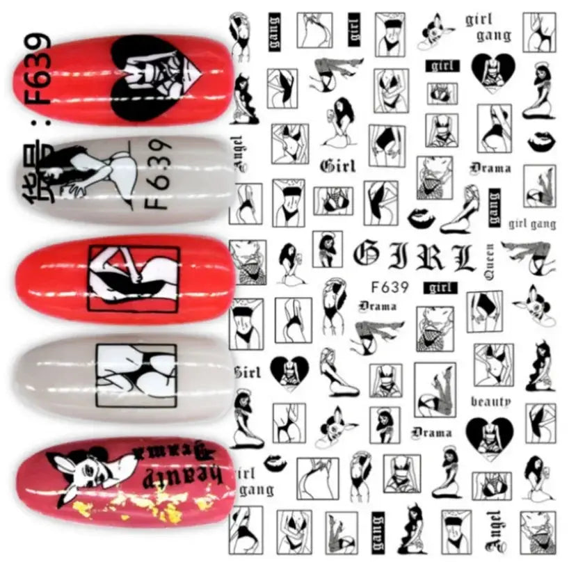 1PCS Laser Love Letter Nail Sticker Nail Art Decoration Flower Star supplies Decals Press On Nails Stickers Parts from PriceLows™