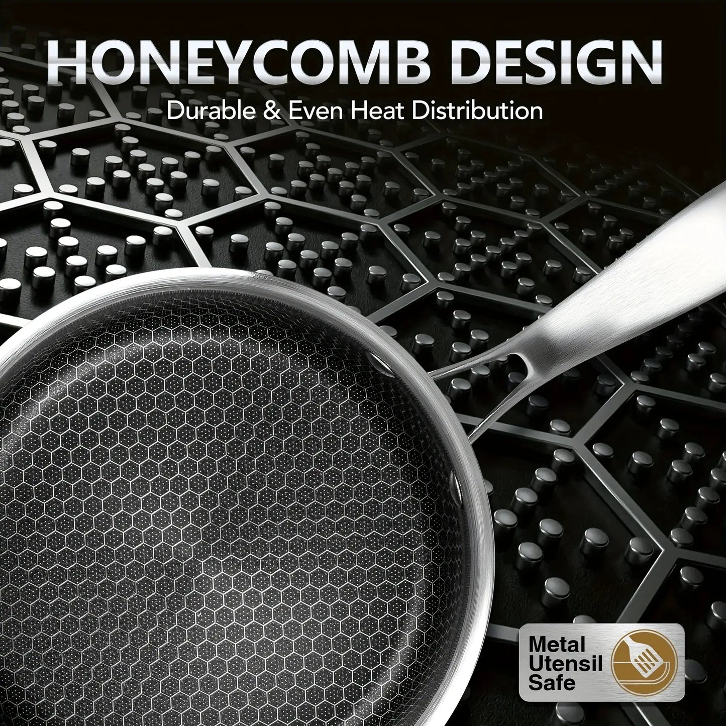 High-Quality Stainless Steel Cooking Pot Set, Featuring a Triple Layer Saucepan with Cover And a Honeycomb Lined Sauce Pot from PriceLows™