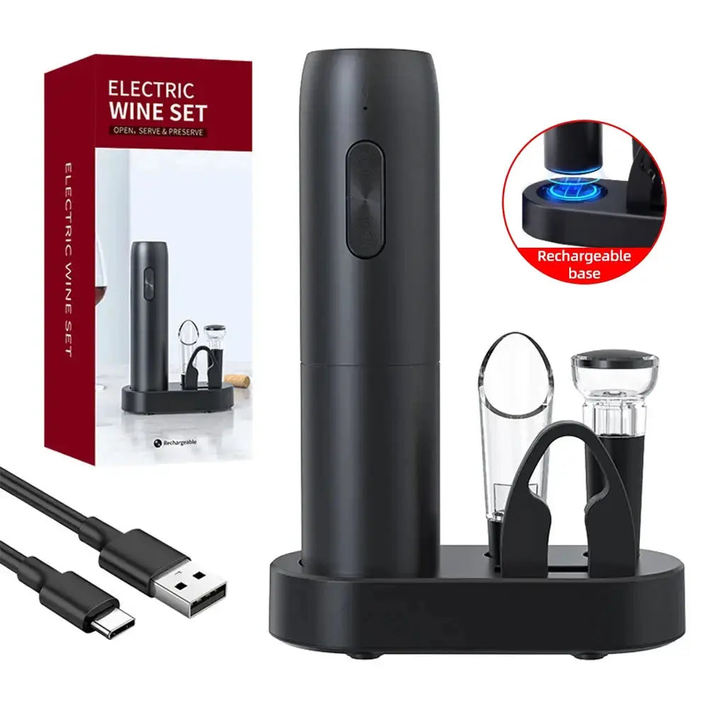 Electric Wine Opener USB Rechargeable Automatic Large Battery Powered Effortless Bottle Opener For Kitchen BarTools Party Gift from PriceLows™