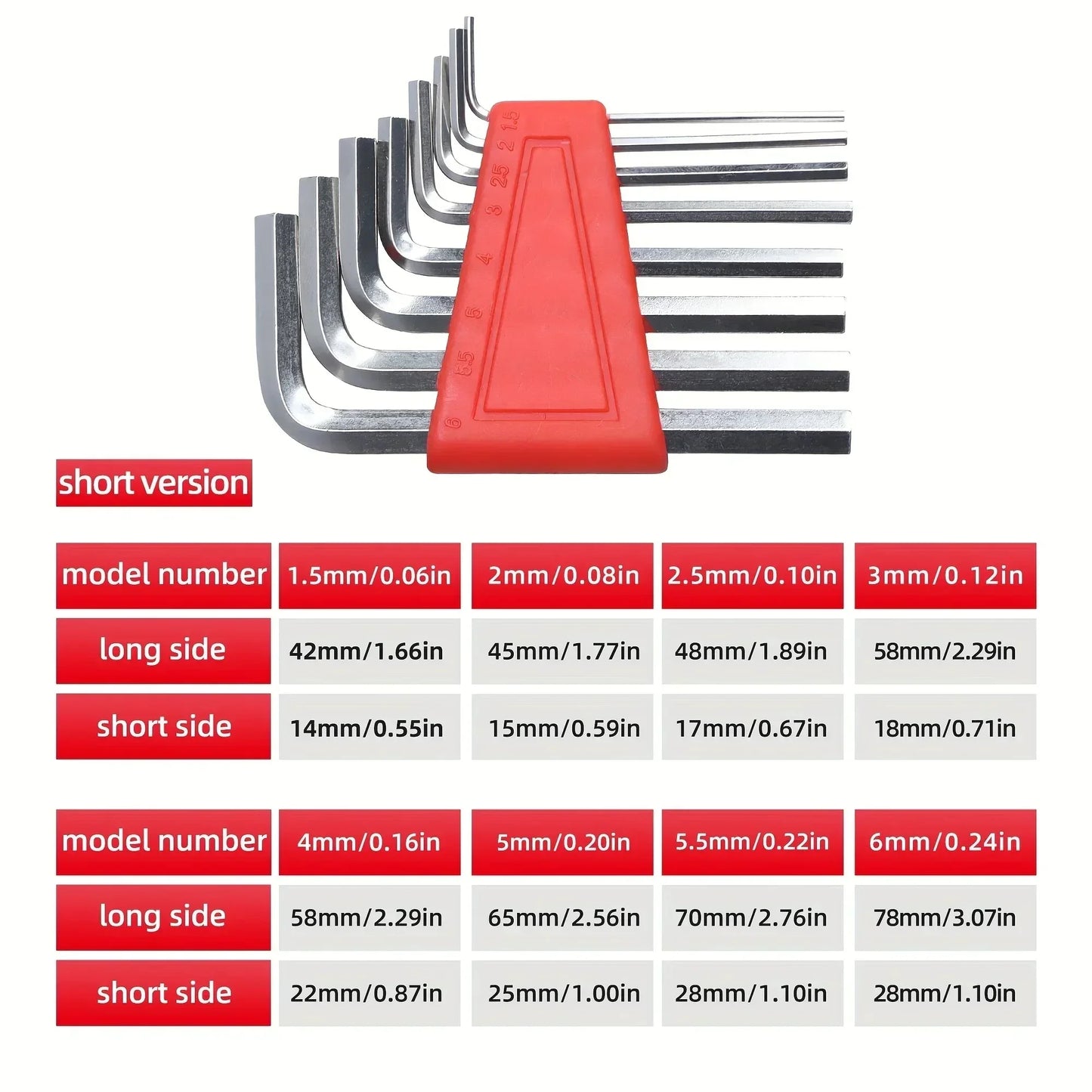 2026 New 8PCS Metric Allen Wrench Set L-Shaped Short Arm Allen Keys Pocket-Sized & Easy to Carry Ideal for Home and Auto Repairs from PriceLows™