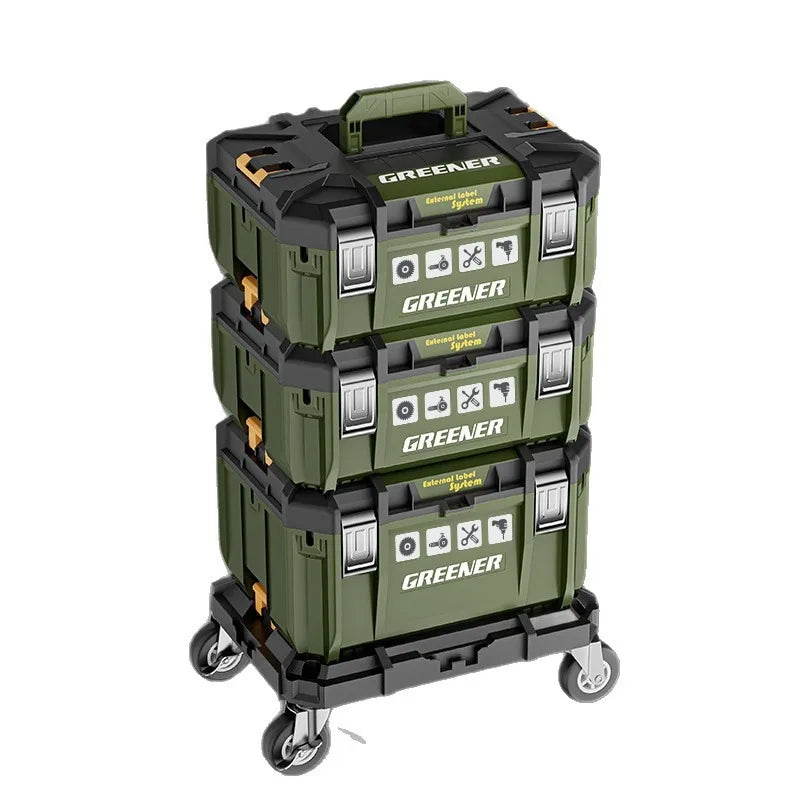 Stackable Toolbox Set Large Hardware Wide Storage Tote Luggage Rolling Handle Multi Function Organizer Box Tool Box Tool Chest from PriceLows™