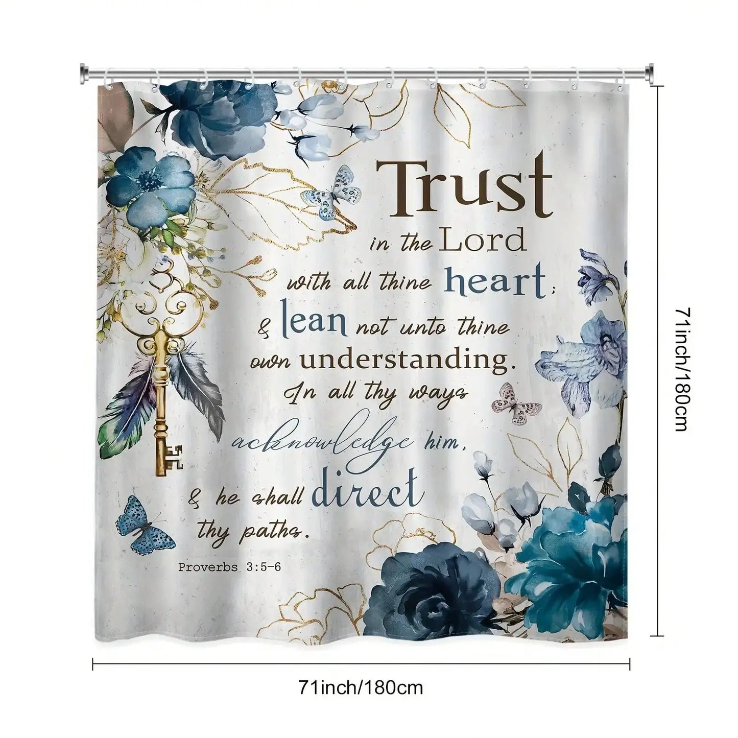 1/3/4pcs Malachite Flower Scripture Shower Room Set, Waterproof Shower Curtain With 12 Plastic Hooks, Bath Non-Slip Mat from PriceLows™