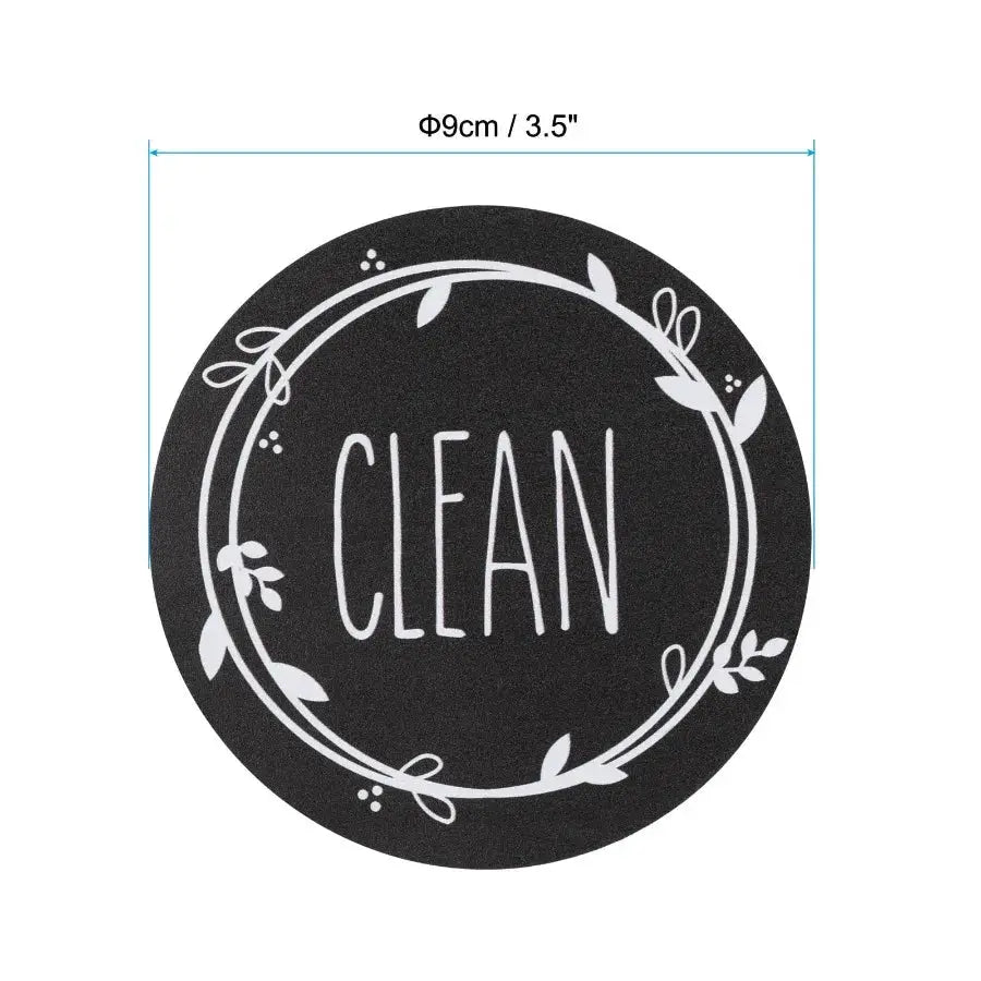 Dishwasher Magnet | Round Sign | Black | Standard Size