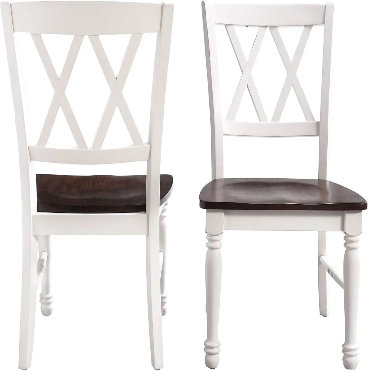 Shelby Distressed White X Back Dining Chairs Set Of 2 from PriceLows™