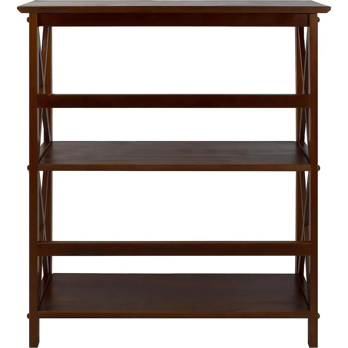 Shelf Bookcase With X Design Three Shelf Storage For Books from PriceLows™