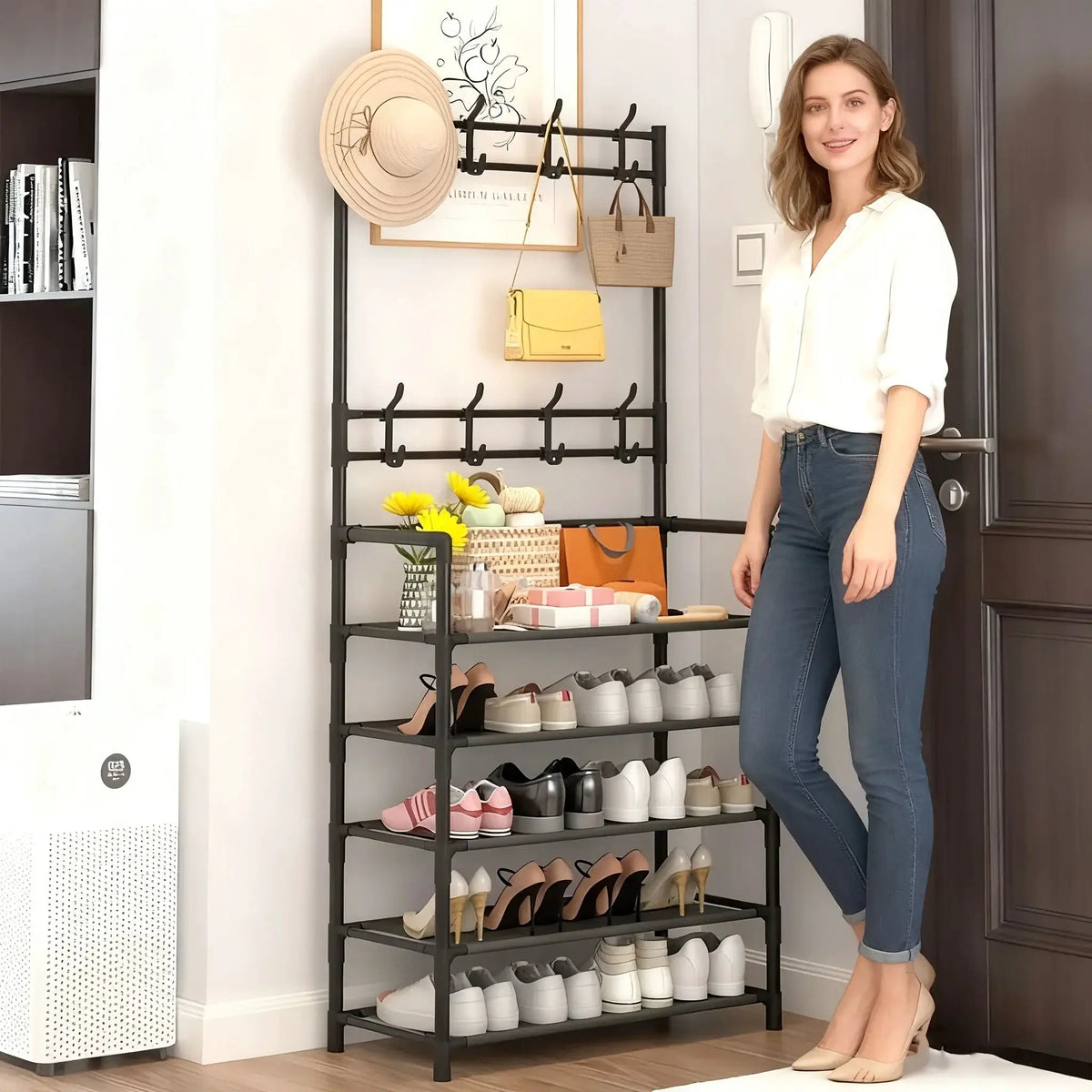 Large Capacity Entryway Shoe Rack - Multi-Tier Organizer for Shoes, Boots & Bags, Space Saving Entry Hall Storage Shelf from PriceLows™