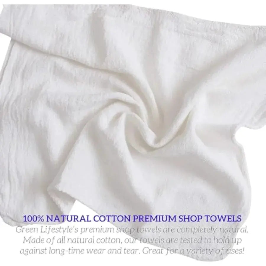 Shop Towels " x 14" Cotton Shop Towels Cleaning Rags Bulk Reusable Shop Rags Durable Cleaning Cloths for Garage Automotive Indu from PriceLows™