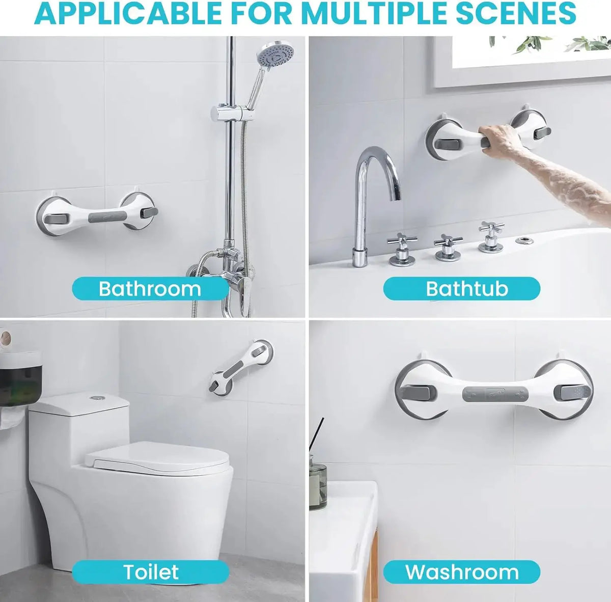 TAILI 1/2pcs Shower Grab Bars for Seniors Suction Cup 12 inch Grab Bars for Shower and Bathroom, Safety Handle for Children from PriceLows™