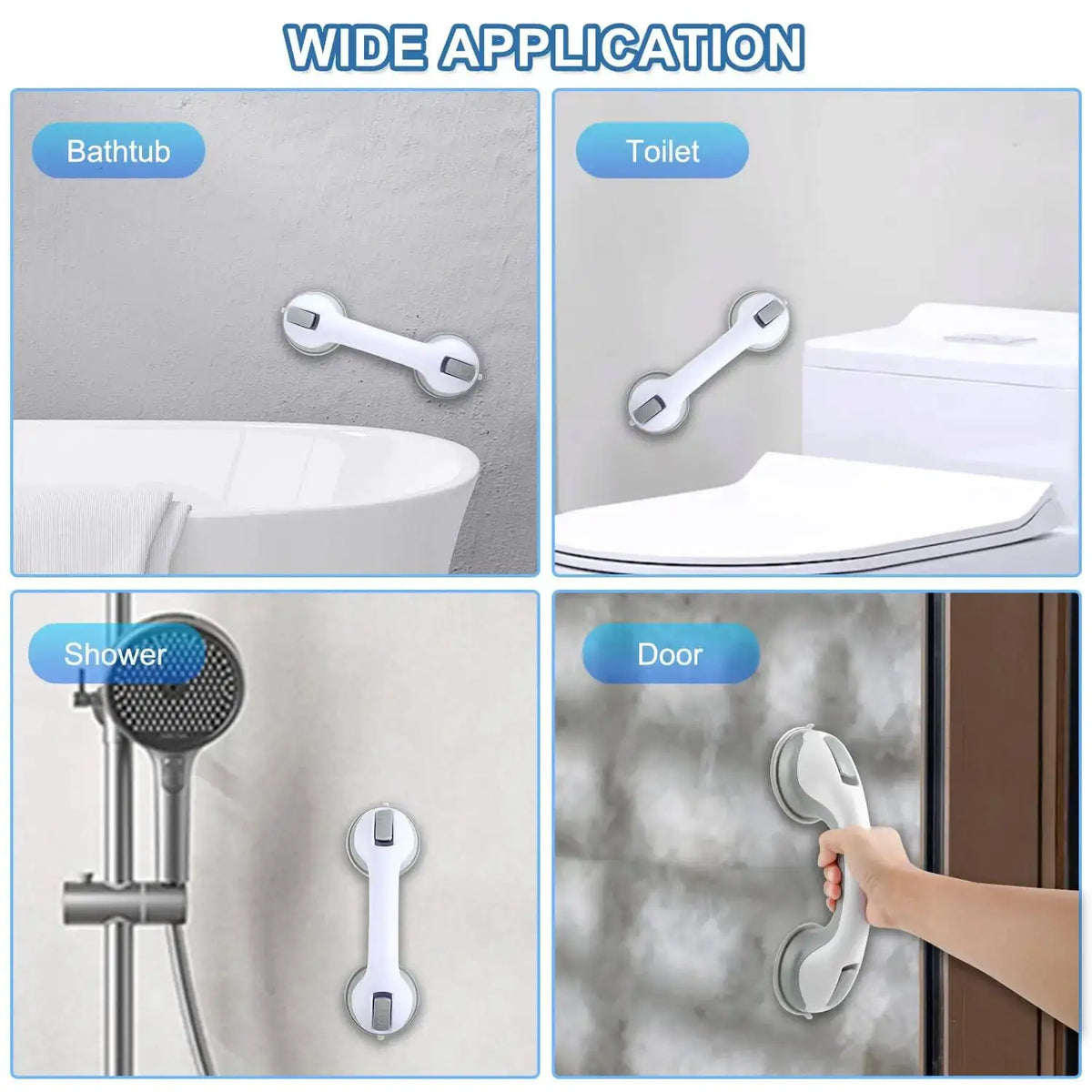 Shower Grab Bar | Suction Cup Grip | Plastic | One Size from PriceLows™