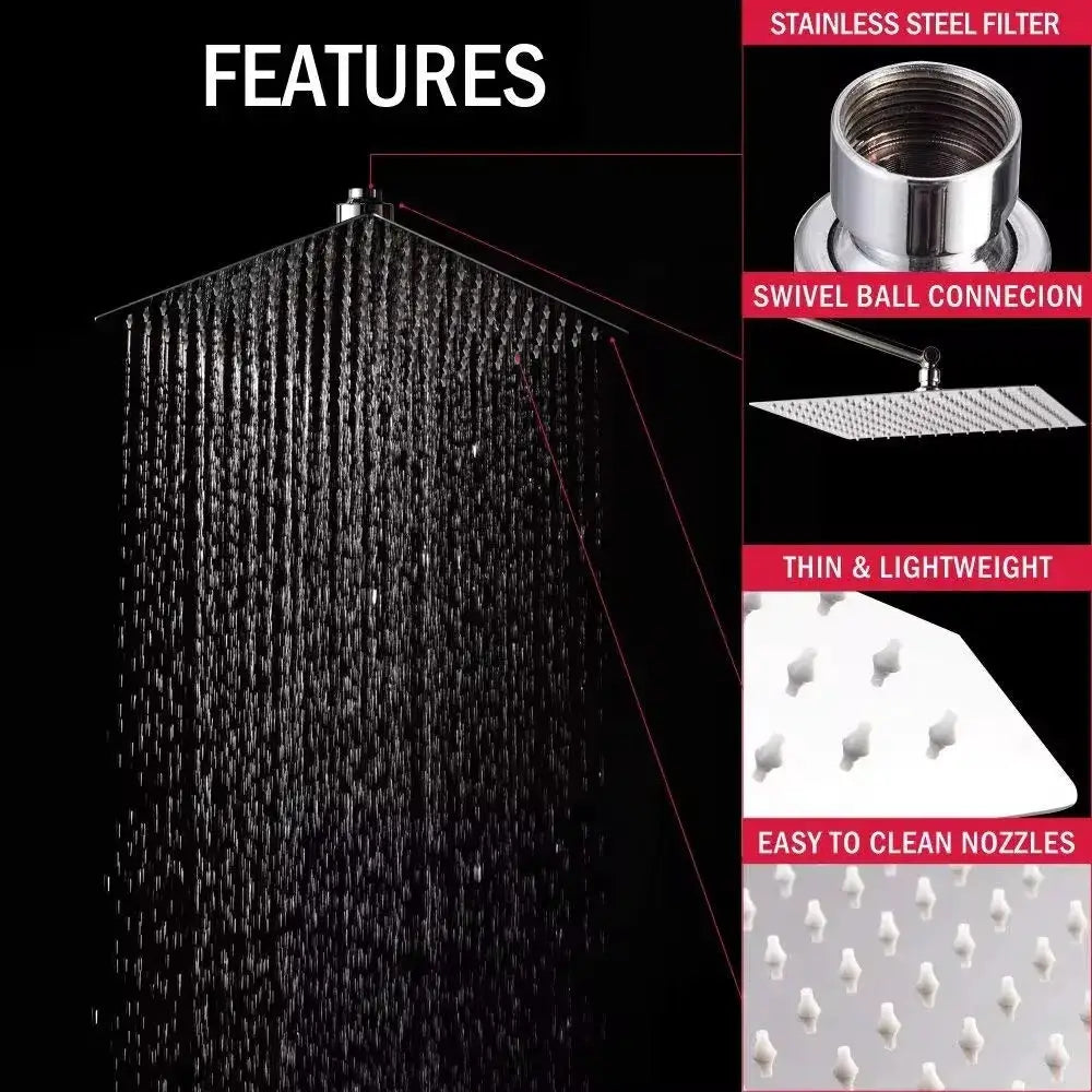 Shower Head | Ceiling Mounted | Stainless Steel | 8in 10in 12in from PriceLows™