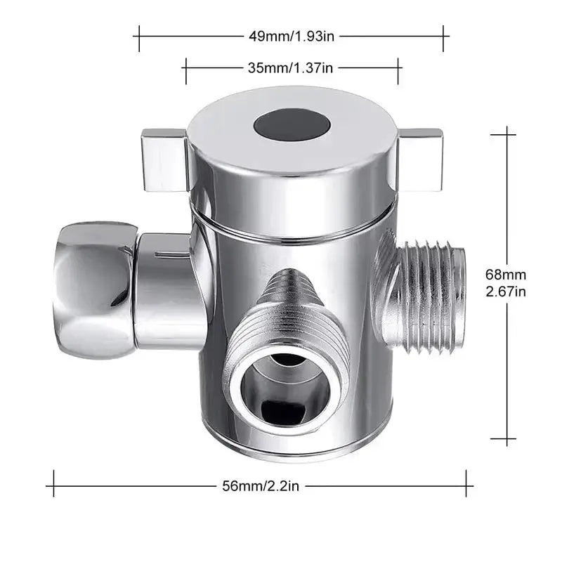 Shower Head Diverter Valve | Brass Construction | G1/2 Inch Connector | 3 Mode from PriceLows™
