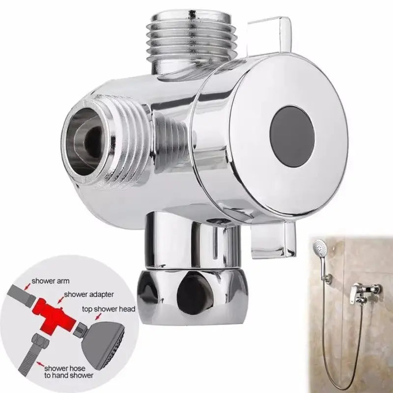 Shower Head Diverter Valve | Brass Construction | G1/2 Inch Connector | 3 Mode from PriceLows™