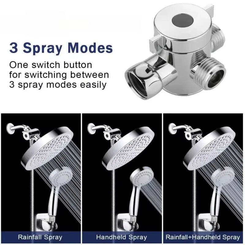 Shower Head Diverter Valve | Brass Construction | G1/2 Inch Connector | 3 Mode from PriceLows™