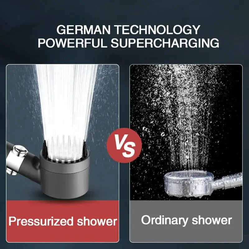 High Pressurized Filter Shower Head 3-mode Adjustable Spray with Massage Brush Rain Faucet Bathroom Accessories from PriceLows™