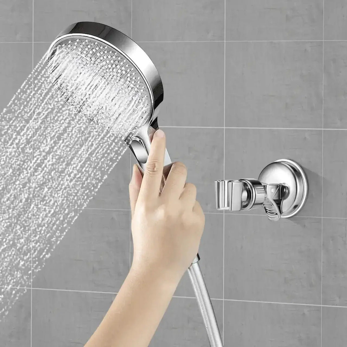 1-4Pcs Adjustable Shower Rack Strong Vacuum Suction Cup Handheld Shower Head Wall Mount Holder Rotating Bathroom Shower Base from PriceLows™