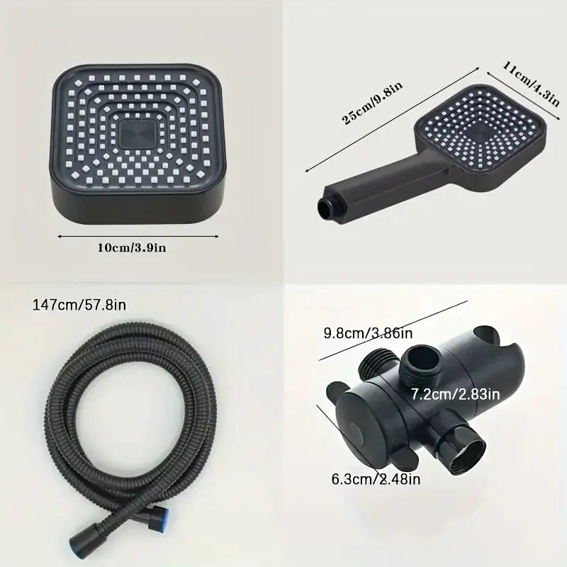 Shower Head Set | Two In One Handheld And Rain | Wall Mounted | With Long Hose from PriceLows™