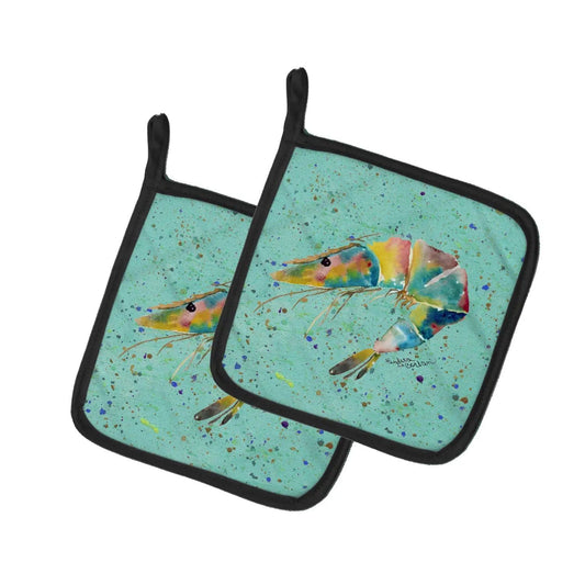 Pot Holder Set of 2 | Heat Resistant Quilted Hot Pads | 7.5 x 7.5 Inch | Shrmip (Style 2)