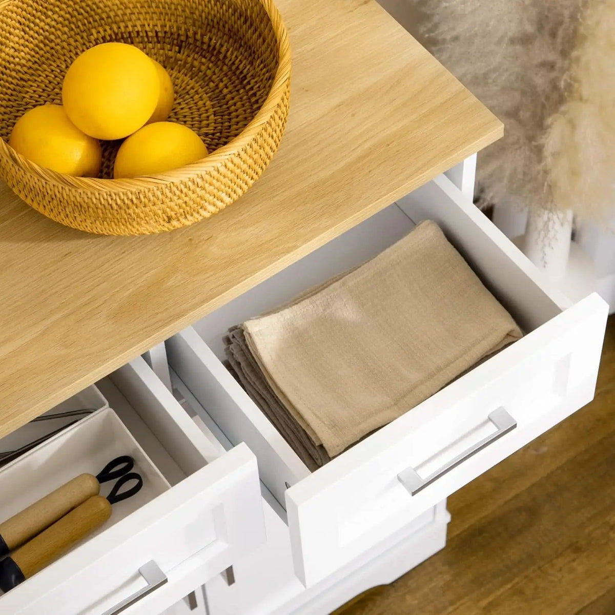 Sideboard Buffet Cabinet With 3 Storage Drawers And Adjustable Shelf from PriceLows™