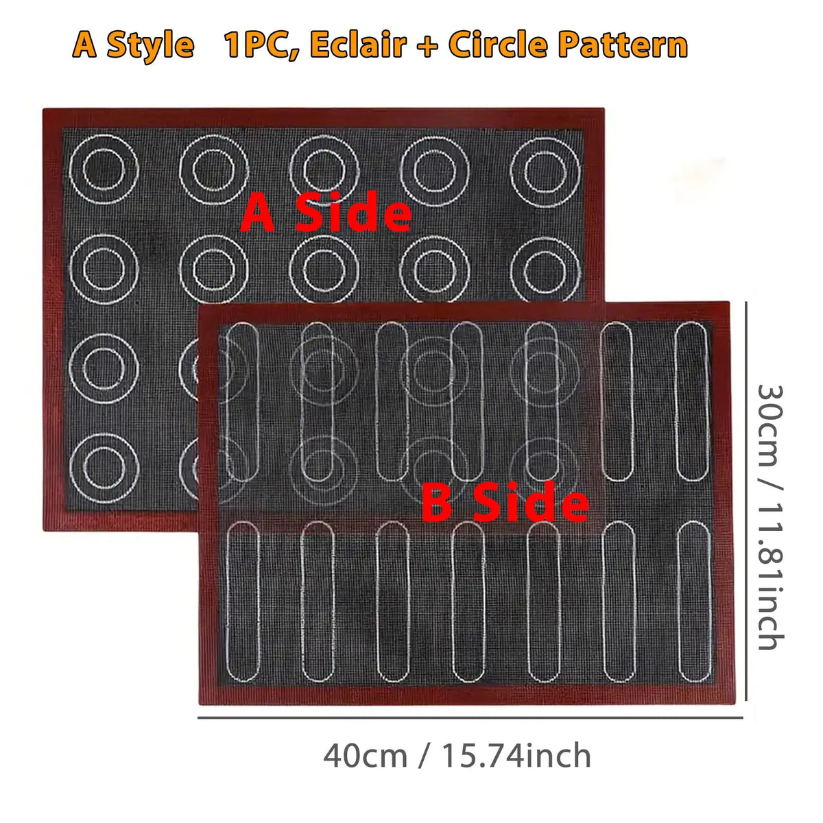 Perforated Silicone Baking Mat, with Puff & Round Patterns, Reusable Non-stick Oven Liner, for Cookies Macaron Bread, 2 Sides from PriceLows™