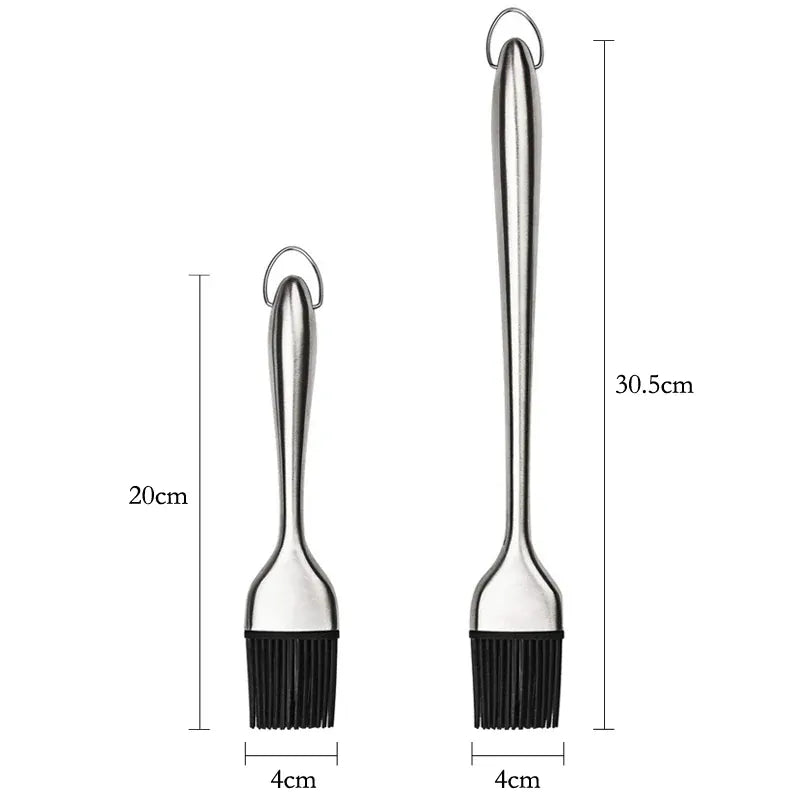 Silicone Basting Brush | Stainless Steel Handle | Heat Resistant 230C | 2 Pack