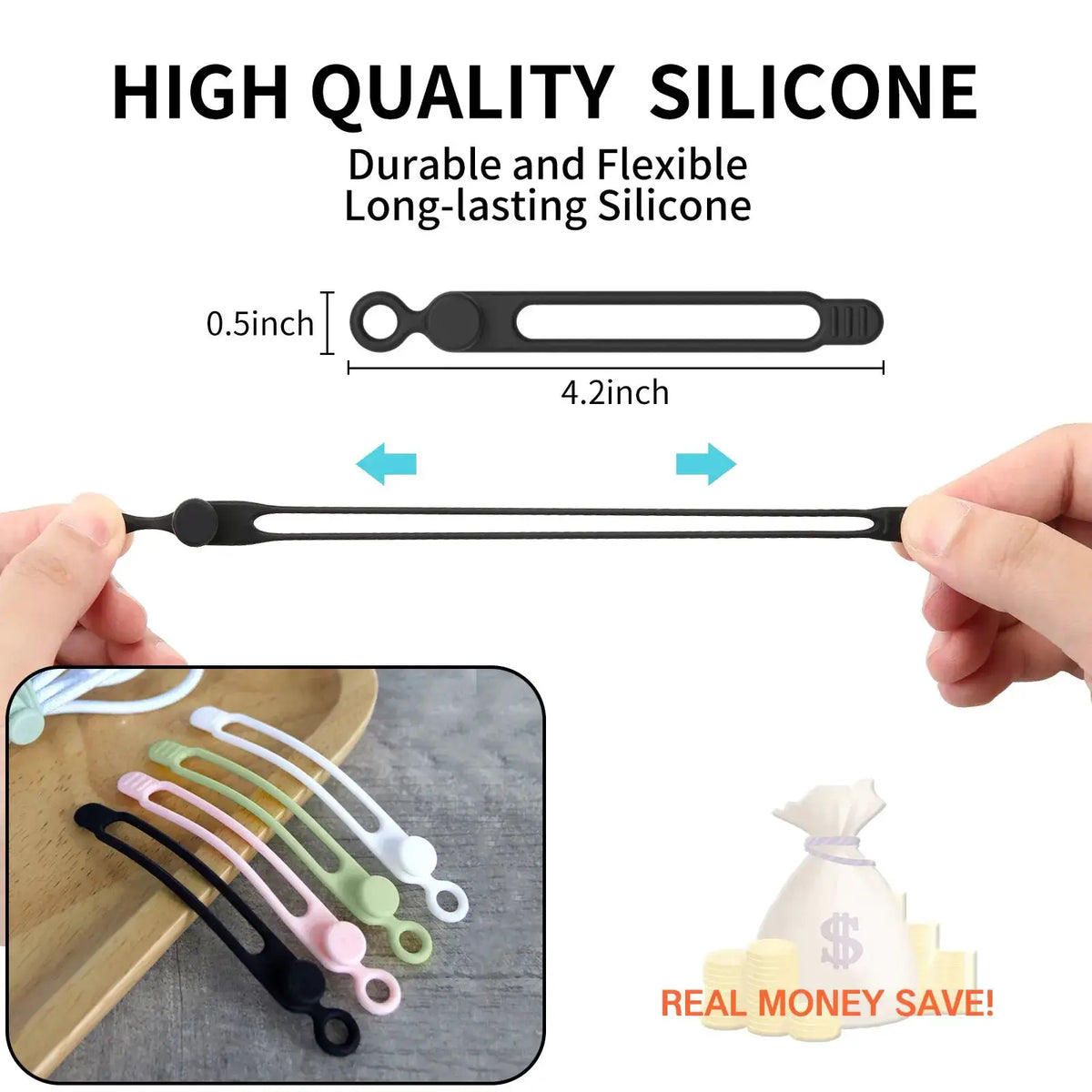 Silicone Cable Ties | Reusable Loop | PriceLows™