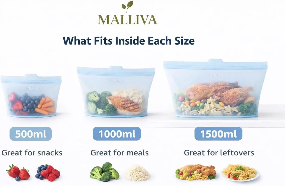 Silicone Food Storage Bags | 3 Pack | PriceLows™