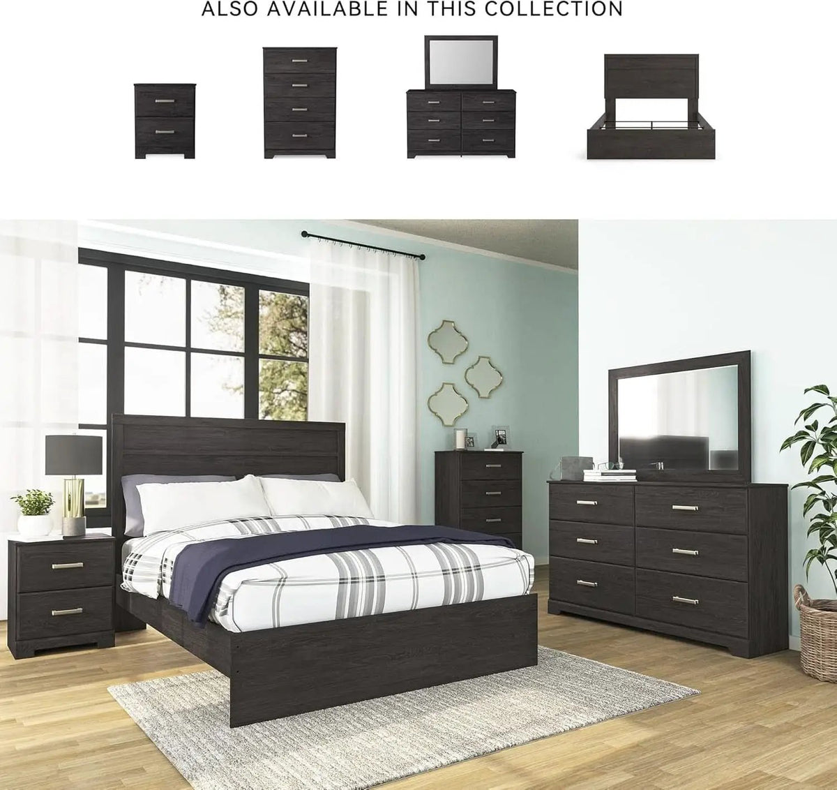 Six Drawer Dresser With Black Matte Engineered Wood from PriceLows™