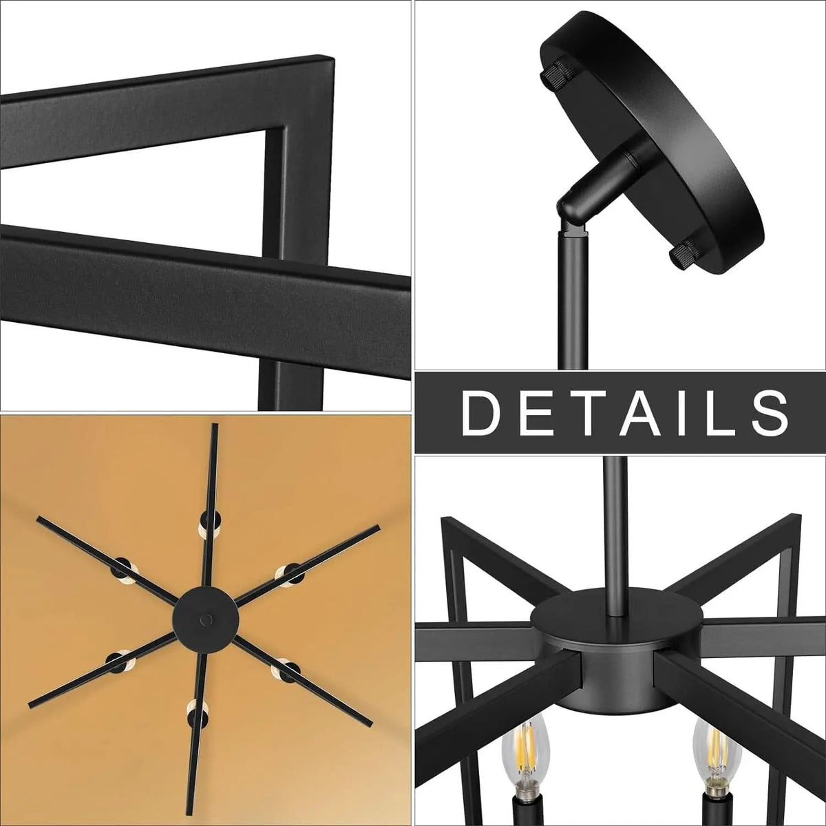 Six Light Black Farmhouse Chandelier For Kitchen Island from PriceLows™